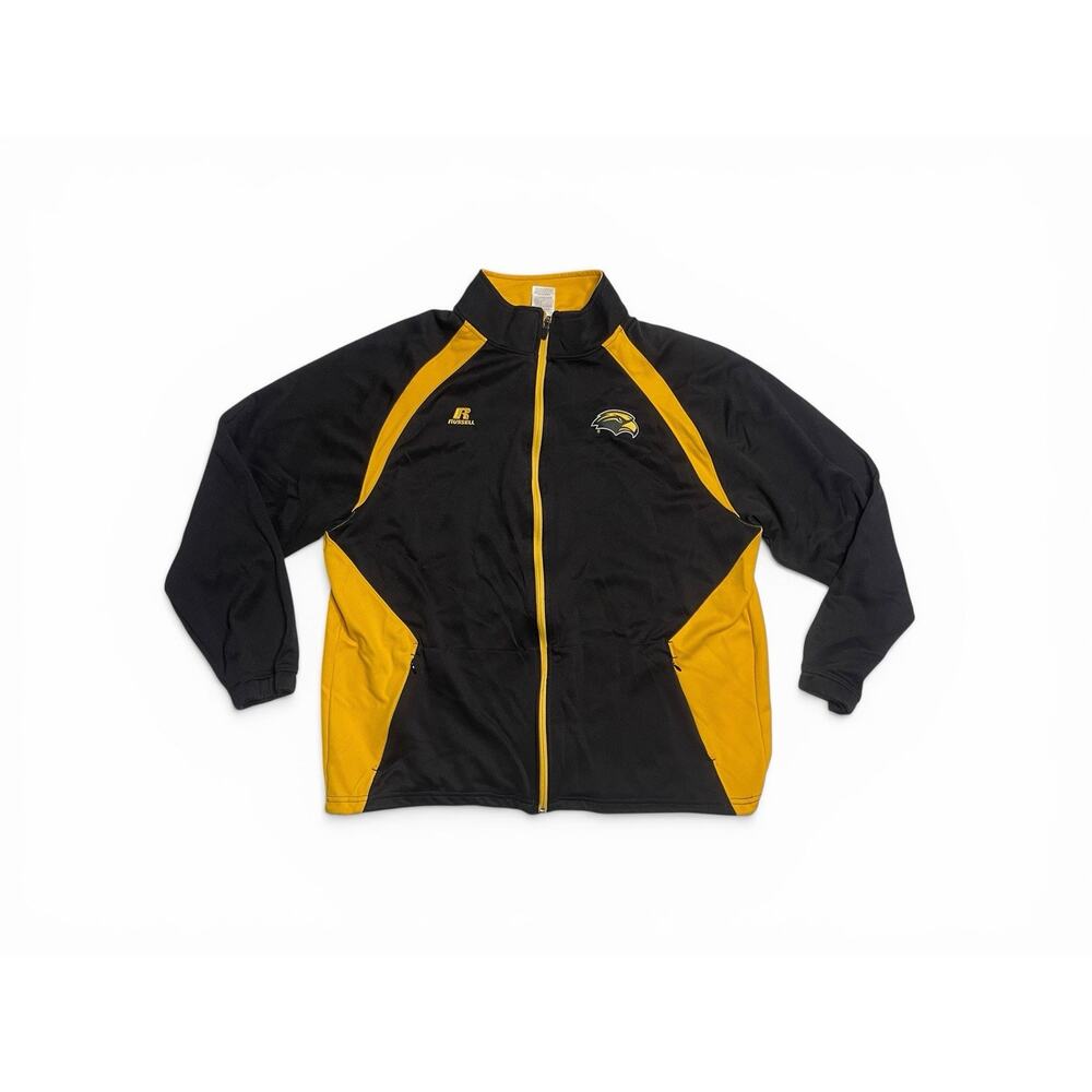 Vintage Russell Southern Miss Golden Eagles Athletic Track Jacket Black Men's XL
